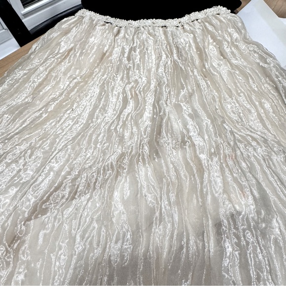 Cinderella Brand Girls Dress Black Ivory Size 4 Formal Holiday Velvet & Beads - Picture 9 of 11